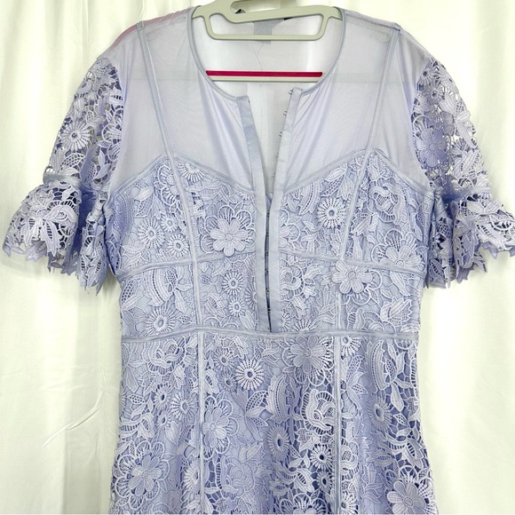 NWT French Connection Cabello Lace Dress Cosmic Sky Lavender sz 8 - Picture 5 of 10